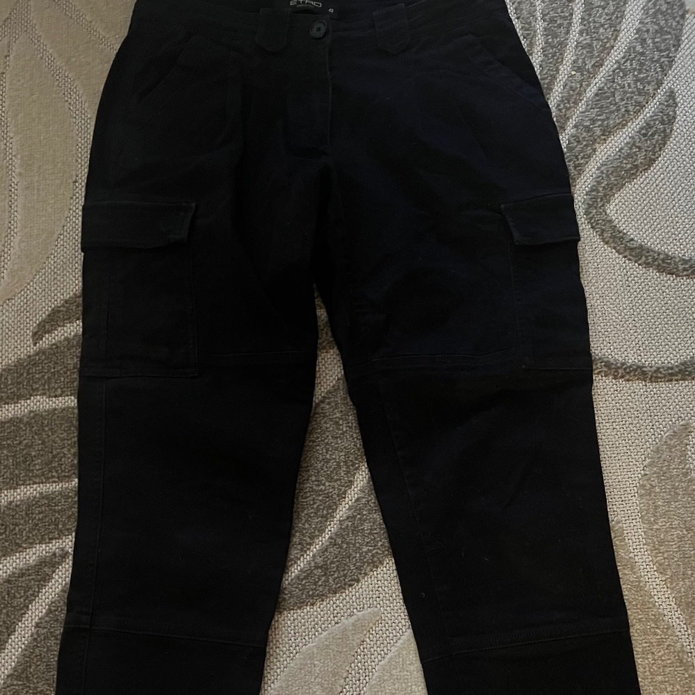 ETRO Italian Women Cargo Black Pants